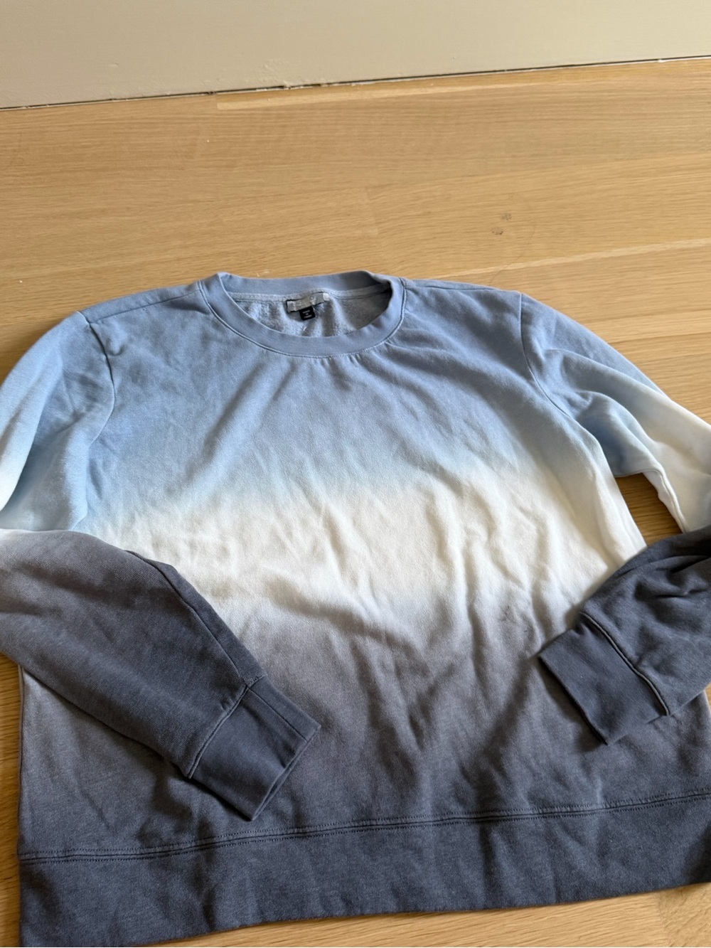 Splendid Ombre Crewneck Sweater - Light Blue, White & Gray